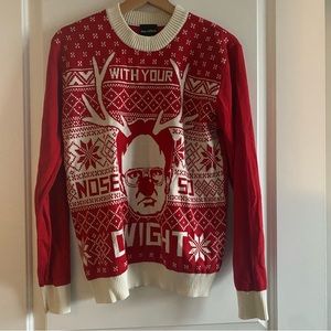 The Office With Your Nose So Dwight Christmas Sweater Medium
